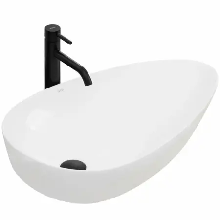 Obiecte Sanitare - Lavoar asimetric pe blat Rea Greta 65,5 cm