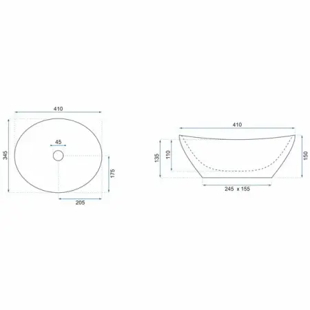Lavoar auriu pe blat Rea Sofia 41 cm [4]