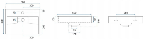 lavoar Baie din conglomerat GOYA 60cm + Cadru [4]