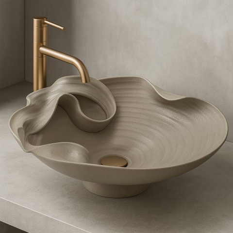 Obiecte Sanitare - Lavoar ceramic pentru blat REA HM-12 Handmade ART