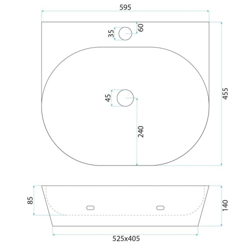 Lavoar ceramic pentru blat REA Kim 60 [5]