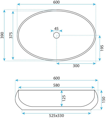 Lavoar ceramic pentru blat REA Maya [6]
