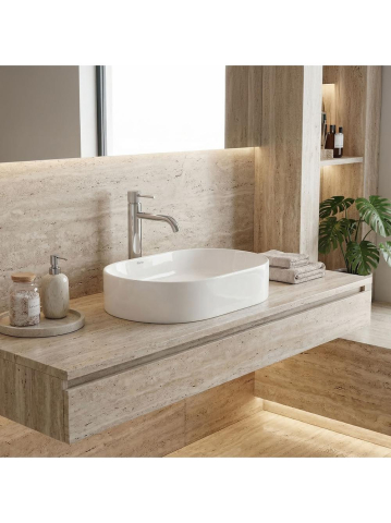 Lavoar ceramic pentru blat Rea Nadia 46 cm alb [3]