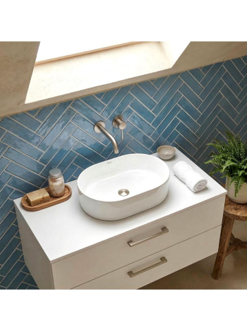 Lavoar ceramic pentru blat Rea Nadia 46 cm alb [1]