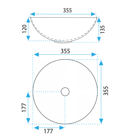 Lavoar ceramic pentru blat Rea Stella Black Marble Brush [4]