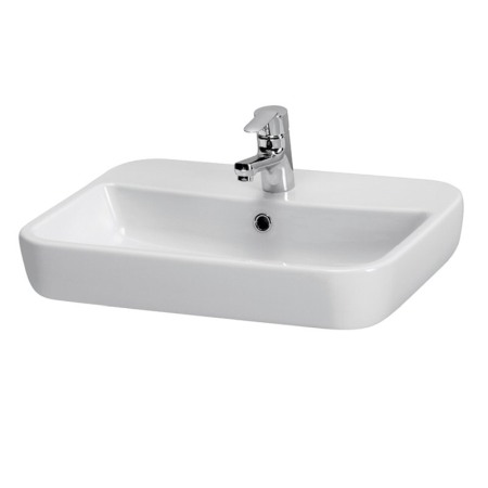 Obiecte Sanitare - Lavoar Cersanit, Caspia, dreptunghiular pe blat, 60 cm, alb