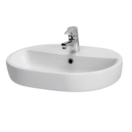 Obiecte Sanitare - Lavoar Cersanit, Caspia, oval pe blat, 60 cm, alb