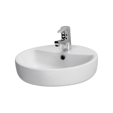 Obiecte Sanitare - Lavoar Cersanit, Caspia, rotund pe blat, 44 cm, alb
