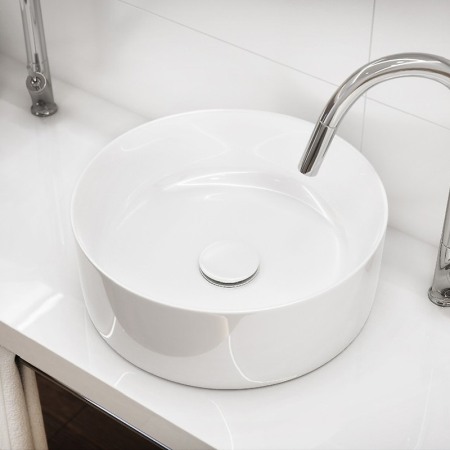 Lavoar Cersanit, Crea, rotund pe blat, 38 cm, alb [6]