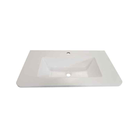 Obiecte Sanitare - Lavoar compozit Fluminia PISA-100, cu colțuri rotunjite, 100 x 46 cm, alb mat