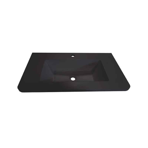 Obiecte Sanitare - Lavoar compozit Fluminia PISA-100, cu colțuri rotunjite, 100 x 46 cm, negru mat