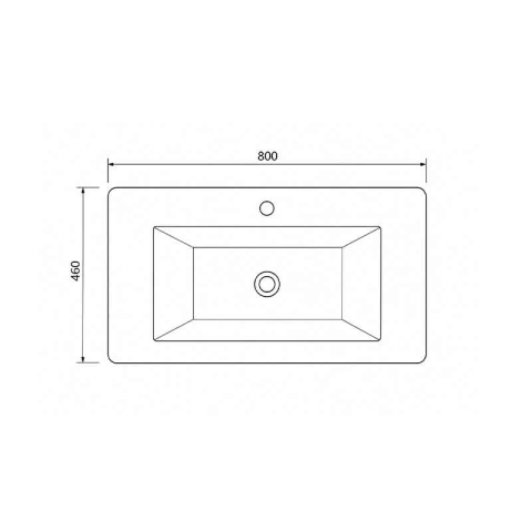 Lavoar compozit Fluminia PISA-80, cu colțuri rotunjite, 80 x 46 cm, alb mat [2]