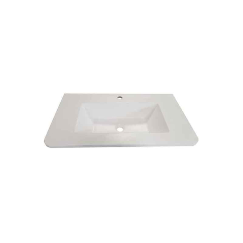 Obiecte Sanitare - Lavoar compozit Fluminia PISA-80, cu colțuri rotunjite, 80 x 46 cm, alb mat