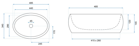Lavoar de top blat Rea Linda Granit Mat [5]