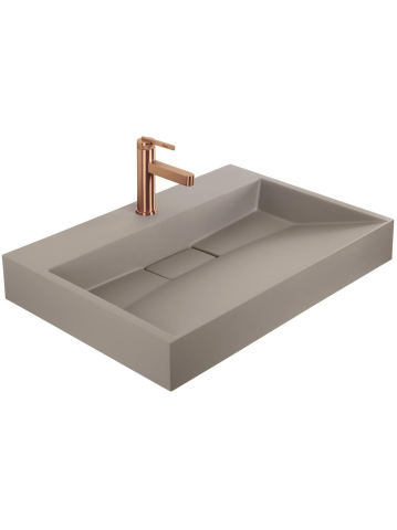 Lavoar compozit Rea Goya Taupe mat 70cm dreptunghiular cu cadru negru [4]