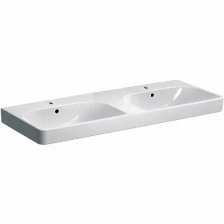 Lavoar dublu pe mobilier Geberit Smyle Square 120 cm cu orificiu baterie [1]