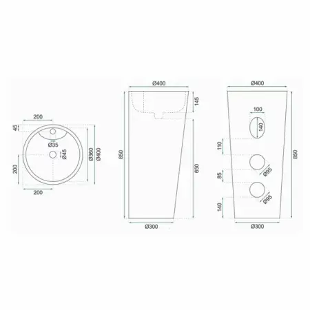 Lavoar freestanding alb Rea Blanka [1]