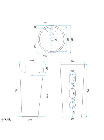 Lavoar freestanding de sine stătător Ceramic Rea Blanka Savana Matt [10]