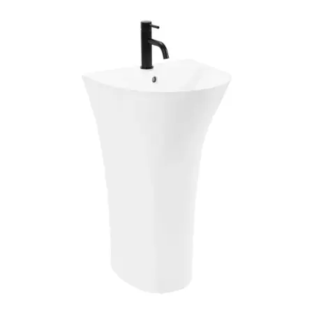 Lavoare stative - Lavoar freestanding Rea Rita Slim asimetric finisaj alb lucios 48 cm
