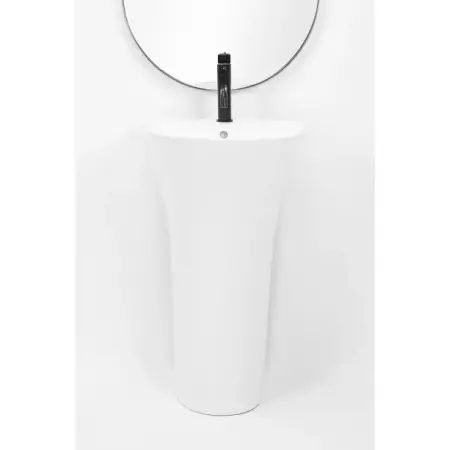 Lavoar freestanding Rea Rita Slim asimetric finisaj alb lucios 48 cm [3]