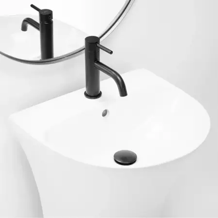 Lavoar freestanding Rea Rita Slim asimetric finisaj alb lucios 48 cm [2]