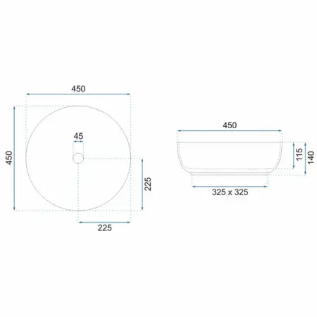 Lavoar gri mat pe blat Rea Elma Warm Grey 45 cm [5]