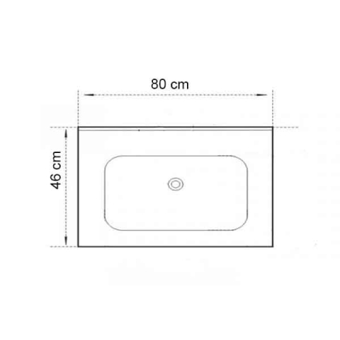 Lavoar încastrat Fluminia, din compozit, 80 cm, alb [2]