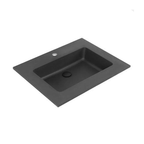 Lavoare - Lavoar încastrat Fluminia, din compozit, 80 cm, negru mat
