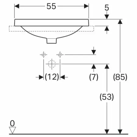 Lavoar incastrat Geberit Variform dreptunghiular cu preaplin 55x40 cm [3]