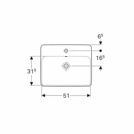 Lavoar incastrat Geberit Variform dreptunghiular cu preaplin 55x45 cm [1]