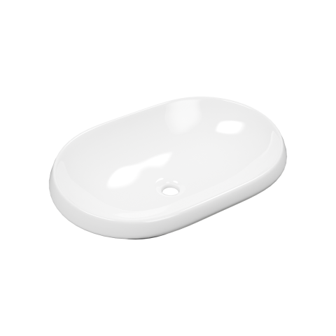 Lavoare incastrabile - Lavoar încastrat în blat Excellent Lupio 60x40 cm oval alb lucios
