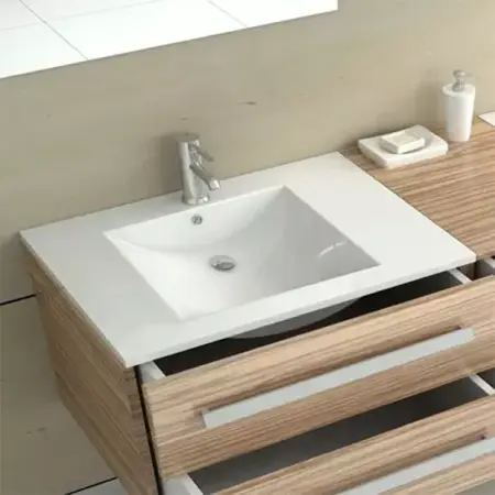 Lavoar incastrat Rea Dafne dreptunghiular finisaj alb lucios 72 cm [1]