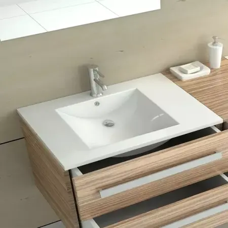 Lavoare incastrabile - Lavoar incastrat Rea Dafne dreptunghiular finisaj alb lucios 76 cm