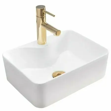Obiecte Sanitare - Lavoar mini alb pe blat Rea Kelly 41 cm