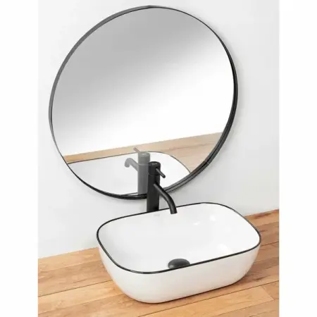 Lavoar negru/alb pe blat Rea Marbel 47 cm [1]