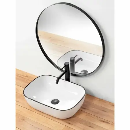 Lavoar negru/alb pe blat Rea Marbel 47 cm [4]