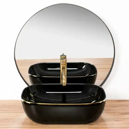 Lavoar negru/auriu pe blat Rea Belinda Black Gold 46,5 cm [1]