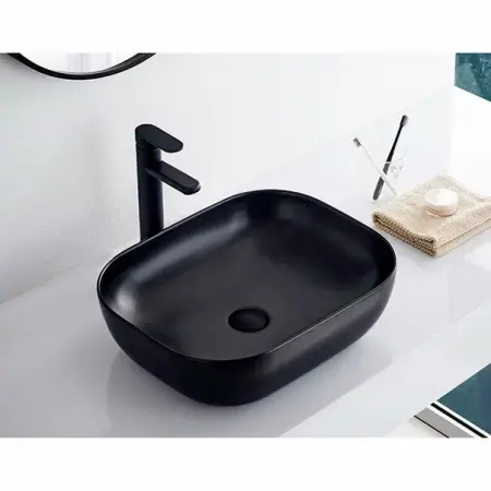Lavoar negru mat pe blat Rea Belinda 47 cm [2]
