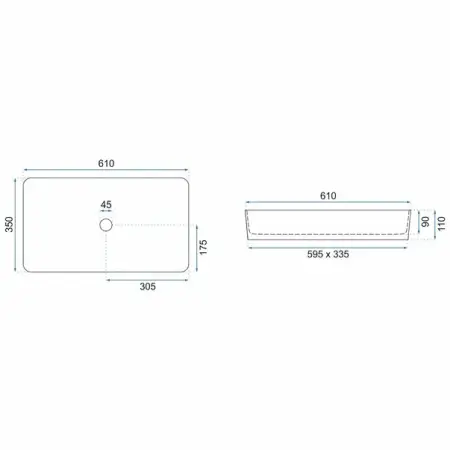Lavoar negru mat pe blat Rea Denis 61 cm [6]