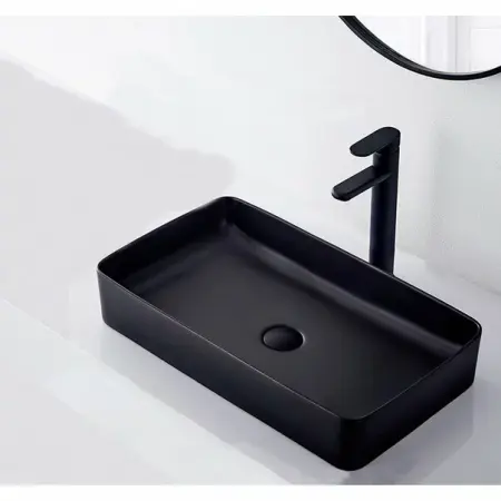 Lavoar negru mat pe blat Rea Denis 61 cm [2]