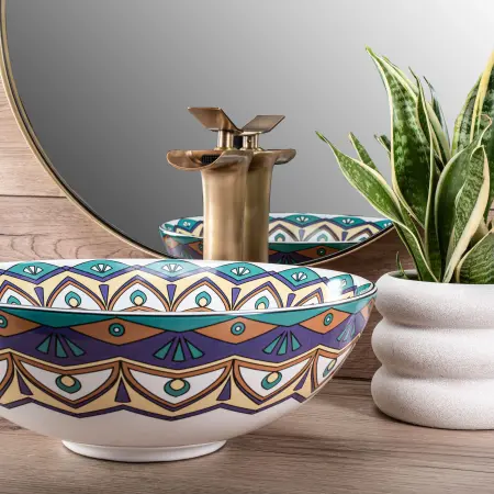 Lavoar pe blat Aztec Multicolor cu model, Rea [1]