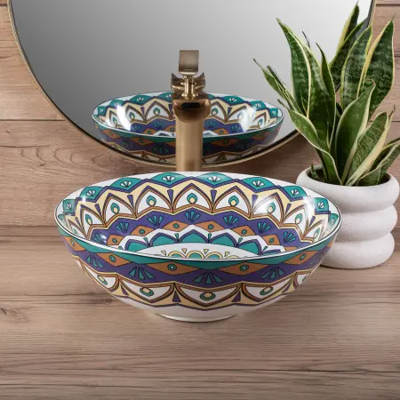 Lavoar pe blat Aztec Multicolor cu model, Rea [2]