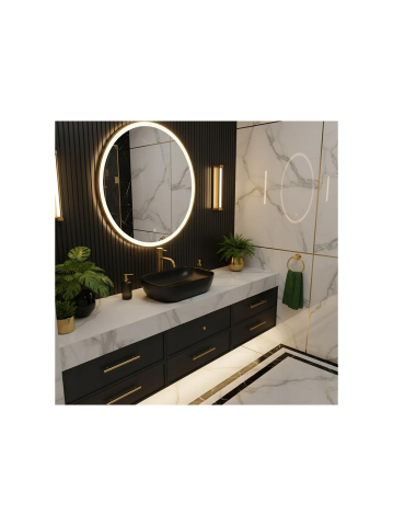 Lavoar pe blat Ceramic Basaro Hestia negru mat [4]