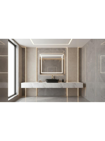 Lavoar pe blat Ceramic Basaro Hestia negru mat [1]