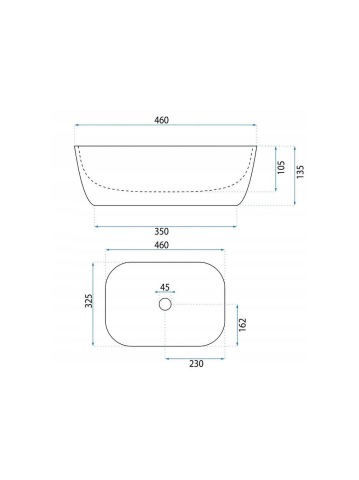 Lavoar pe blat Ceramic Basaro Hestia negru mat [3]