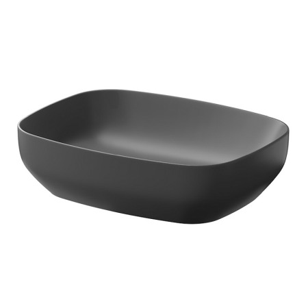 Obiecte Sanitare - Lavoar pe blat, Cersanit, Larga, dreptunghiular, 50 cm, antracit mat