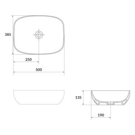 Lavoar pe blat, Cersanit, Larga, dreptunghiular, 50 cm, antracit mat [1]