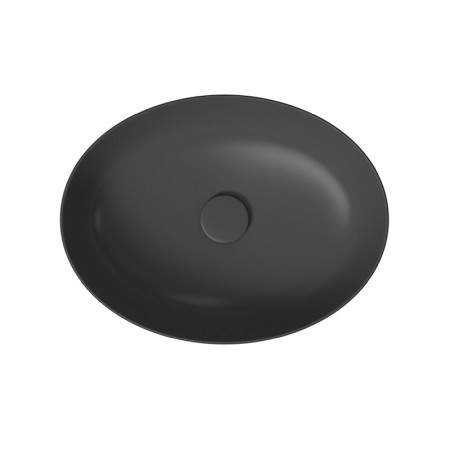 Lavoar pe blat, Cersanit, Larga, oval, 50 cm, antracit mat [2]
