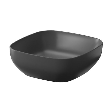 Obiecte Sanitare - Lavoar pe blat, Cersanit, Larga, patrat, 38 cm, antracit mat
