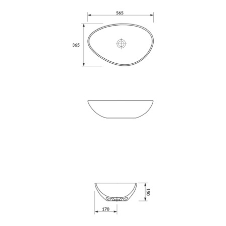 Lavoar pe blat, Cersanit, Moduo, asimetric, 55 cm, alb [1]